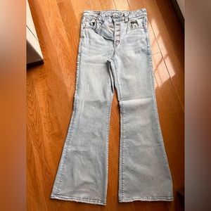 Light Denim American Eagle Size 12 Boot Cut Jeans